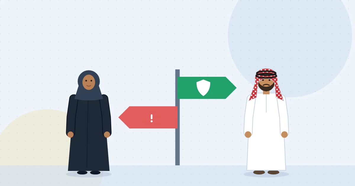لافتتان متقابلتان ترمزان لحقوق العامل وصاحب العمل عند إنهاء العقد