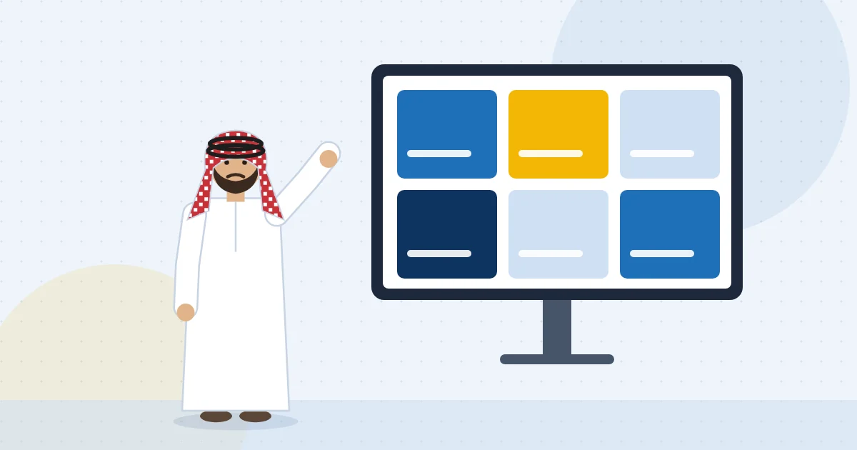 شاب يرتب مشاريعه في ملف أعمال رقمي