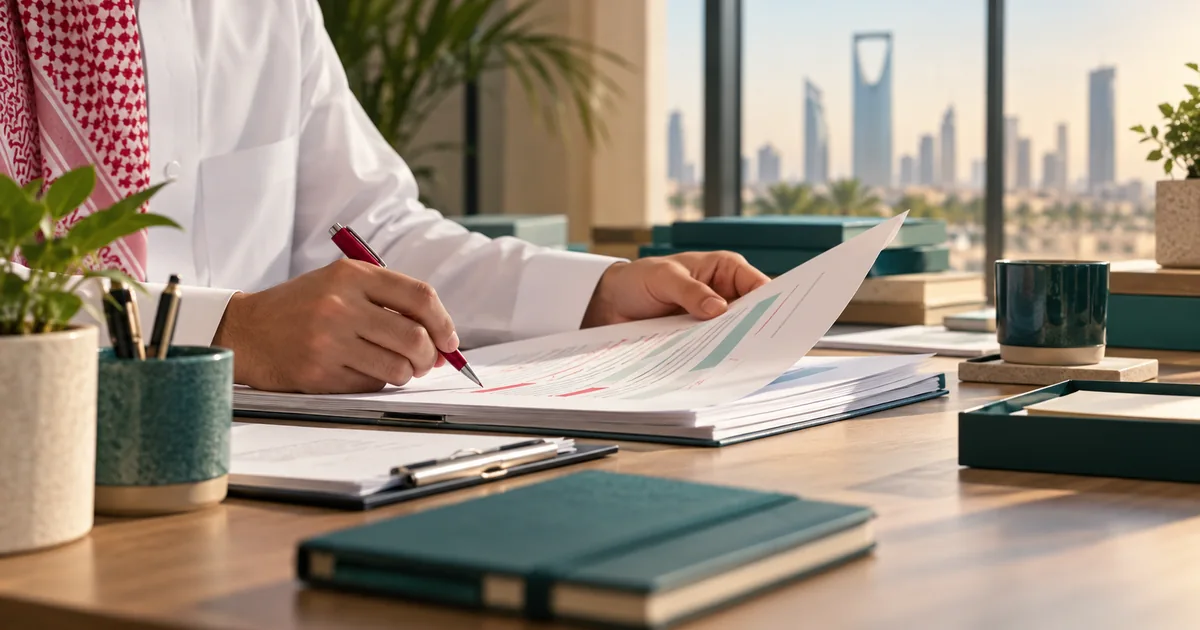 تدقيق مستند بالقلم مع ورقة تصحيح فوق المكتب