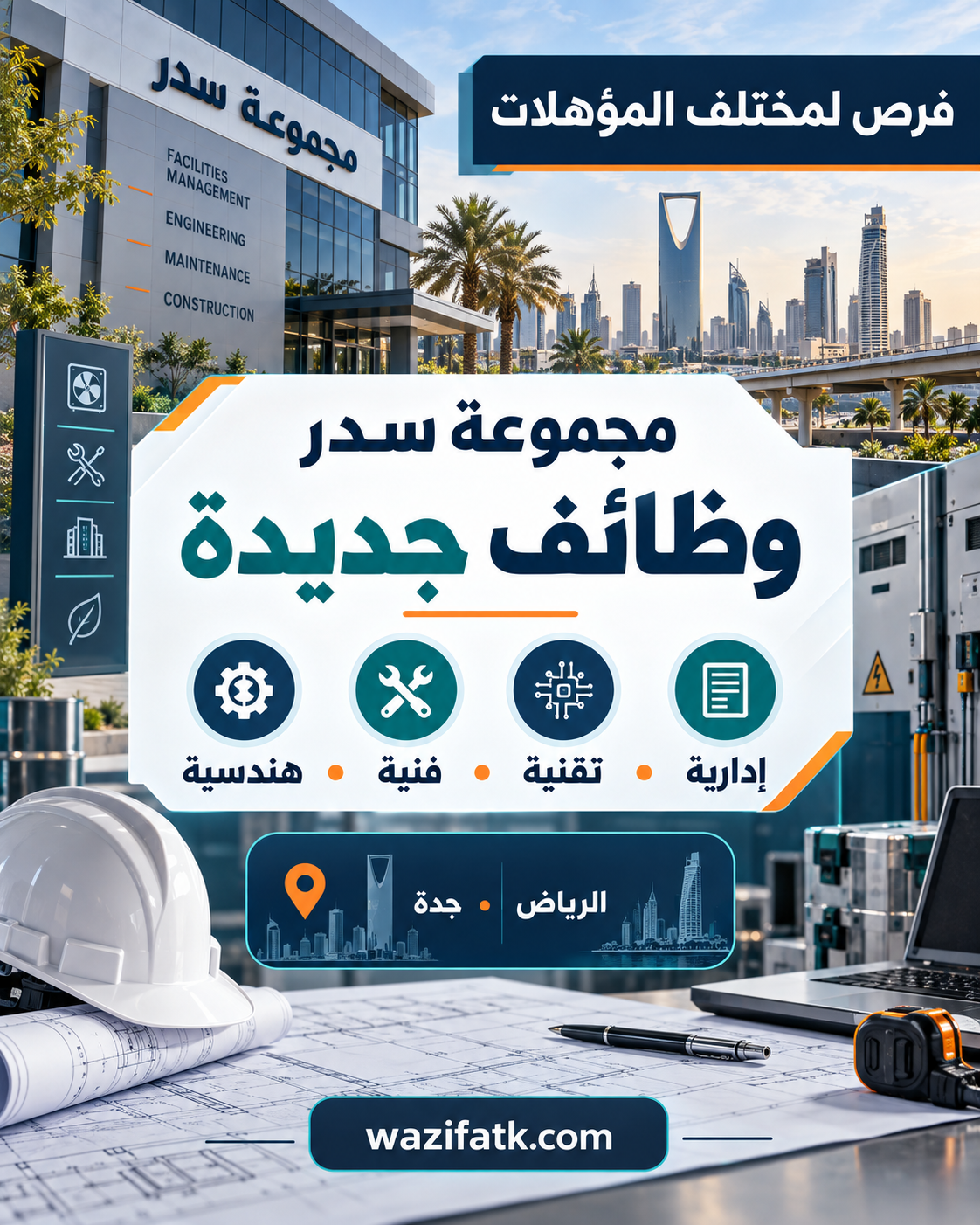 وظائف مجموعة سدر بالرياض وجدة: المجالات وطريقة التقديم