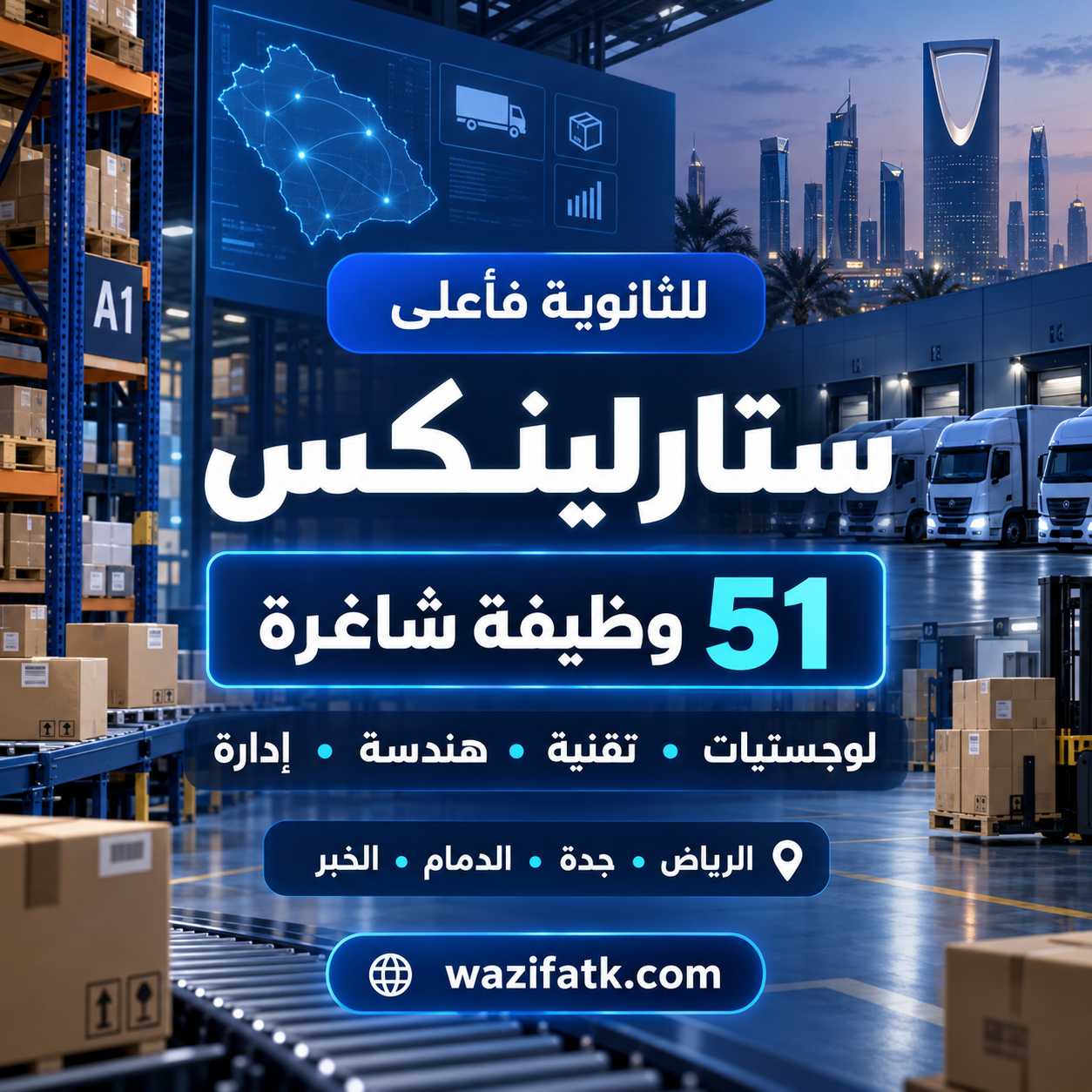 51 وظيفة في ستارلينكس: المدن والمجالات ورابط التقديم