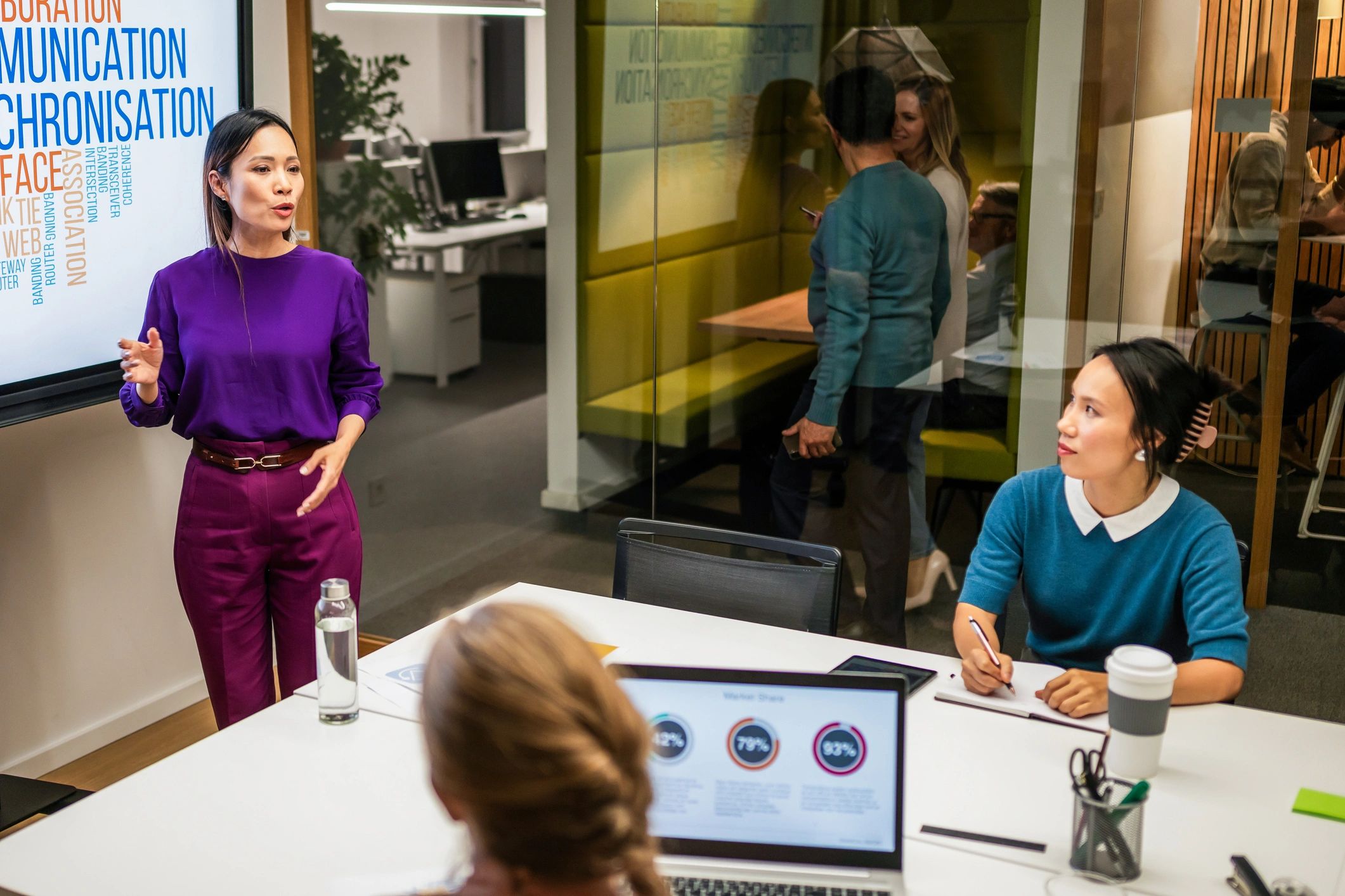 Career presentation in an office board room