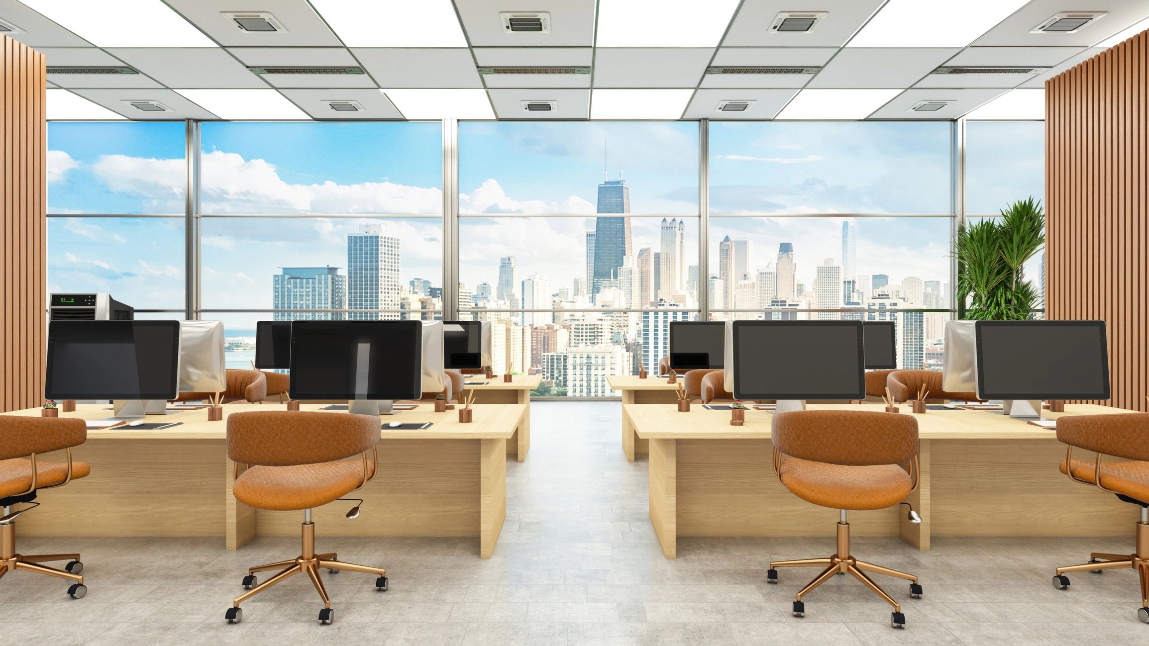 Modern office workspace suitable for job listings